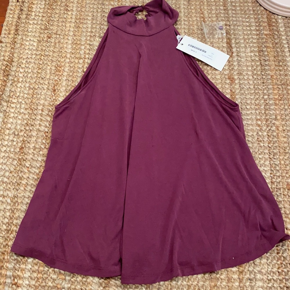 High neck purple top